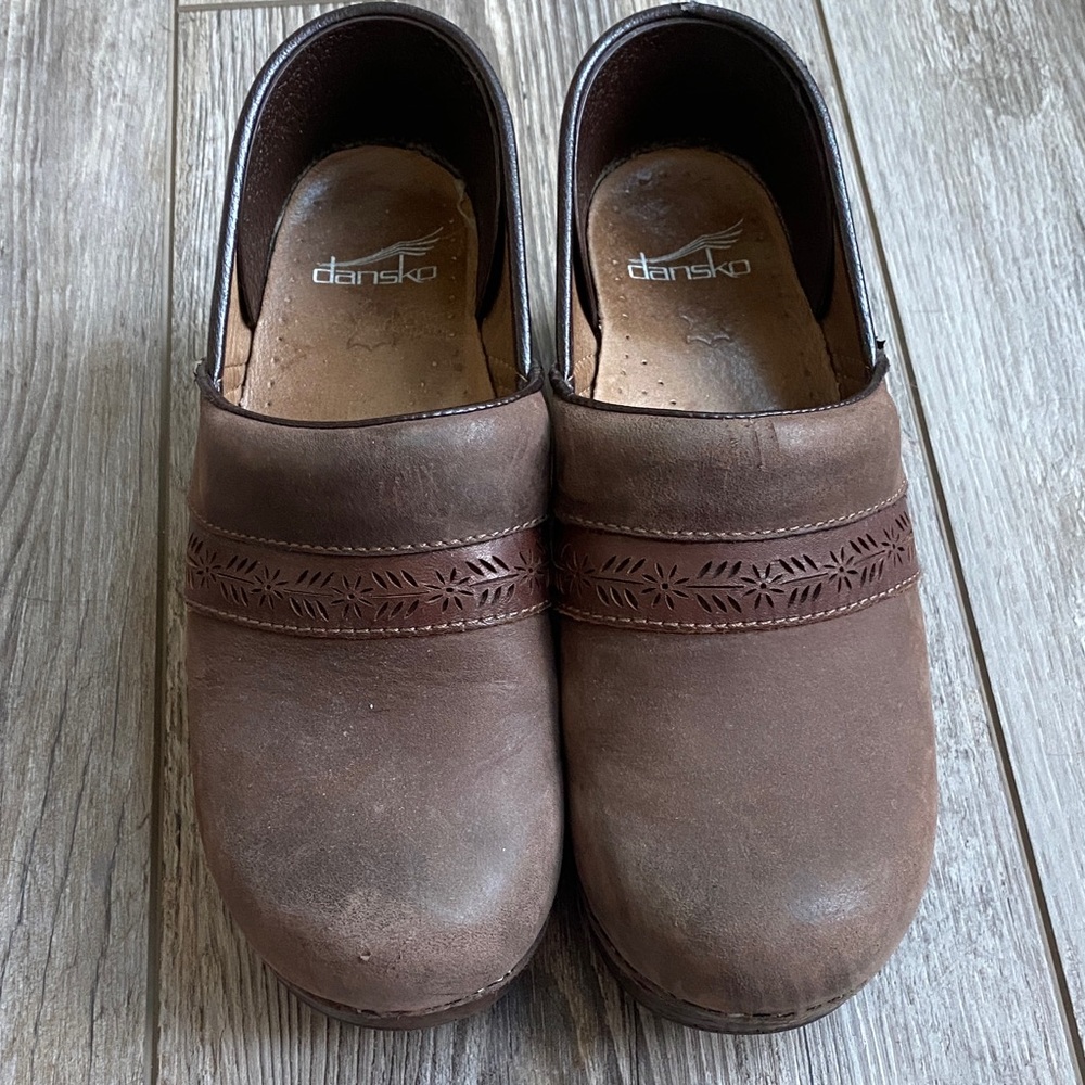 Dansko Chocolate Leather Slip-Ons